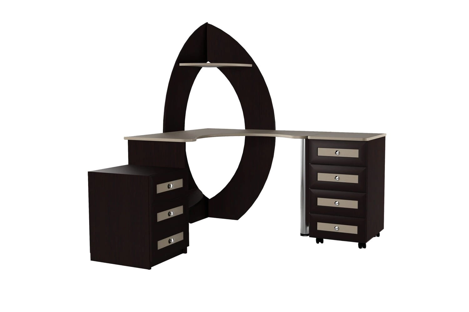 Компьютерный стол "Мебелайн-44" (низкая тумба слева)