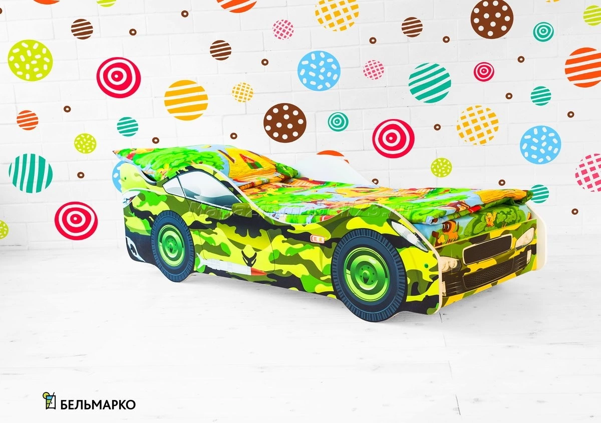 Детская кровать-тачка ХАКИ