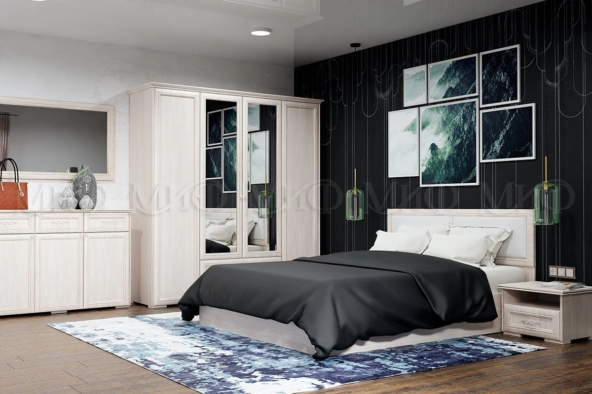 Спальный Гарнитур Памела №1 МДФ/Сандал Светлый