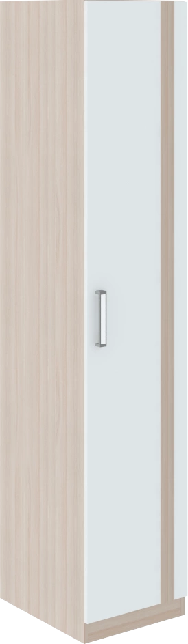 Шкаф-пенал "Волкер" М 3 (Ш-400 х Г-515 х В-2000 мм)/Ясень Шимо Светлый + Белый