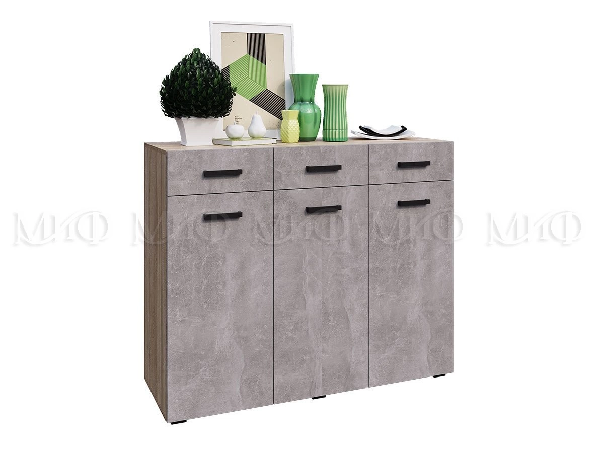 Комод Ницца NEW 3 Двери + 3 Ящика (Ш-1200 x В-980 x Г-432 мм) 