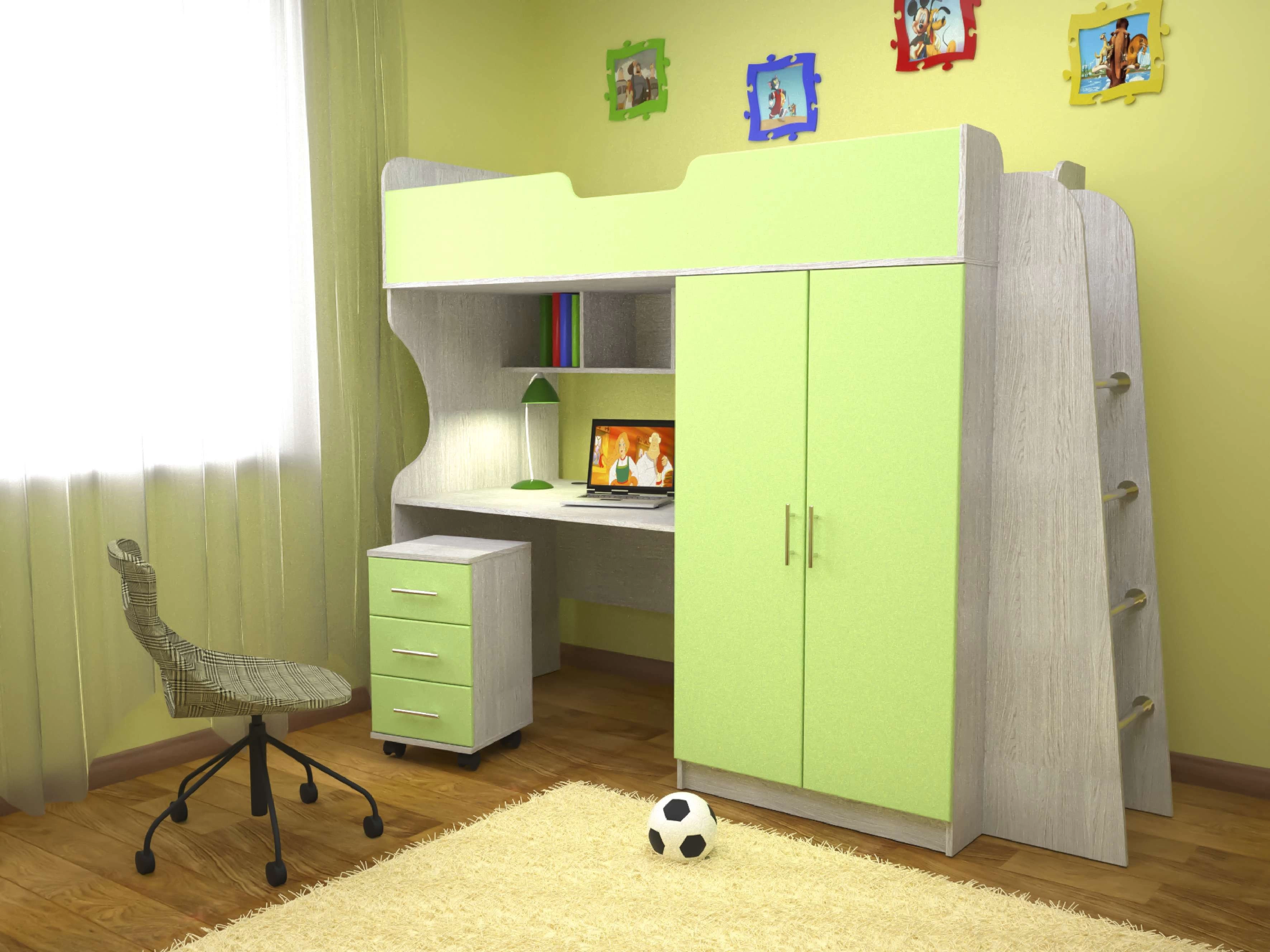 Детский Гарнитур Емеля-2 МДФ с Матрасом в Подарок