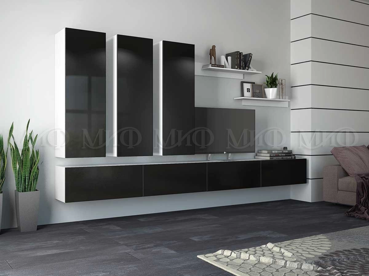 Гостиная Фаворит МДФ №3 (Ш-3200 x В-2170 x Г-458 мм)/Разные Цвета