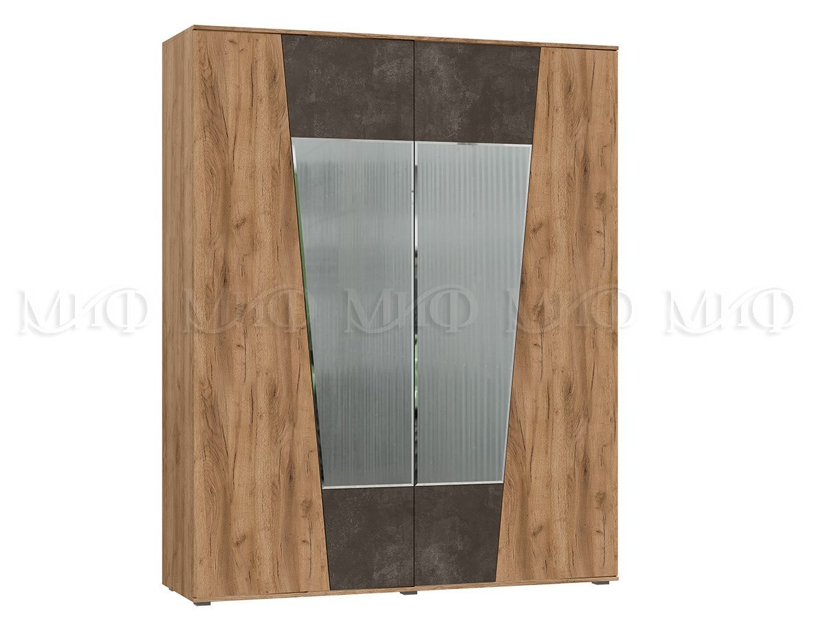 Шкаф 4-х створчатый Портофино  (Ш-1800 × В-2236 × Г-546 мм) Дуб Крафт/Бетон
