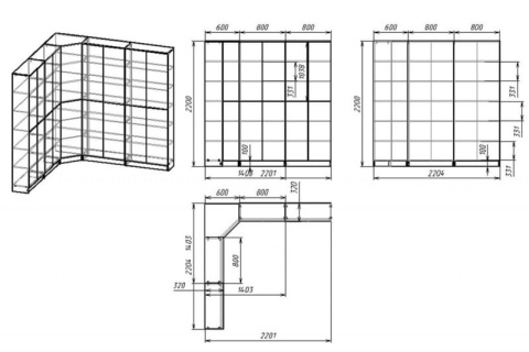 Книжный шкаф Мебелайн-17