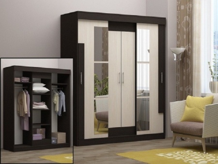 Шкаф-Купе Магнат №1 (Ш-1700 × В-2200 × Г-574 мм)/Разные Цвета