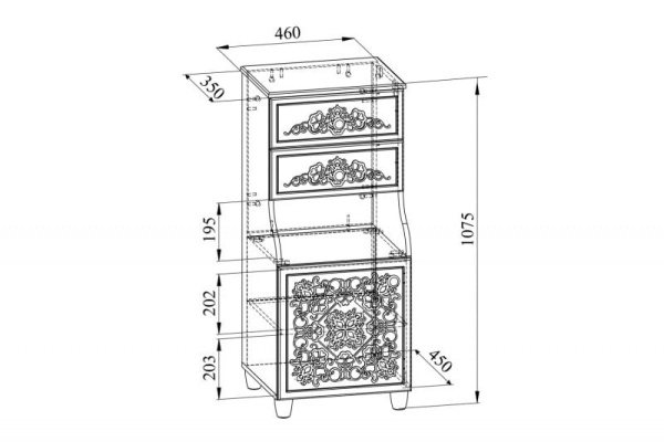 Тумба Соня СО-18К комбинированная