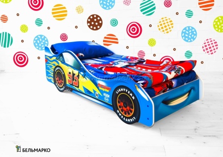 Детская кровать-тачка ТАЧКА СИНЯЯ