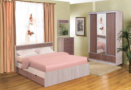 Юнона Спальный Гарнитур МДФ с Матрасом в Подарок/Разные Цвета