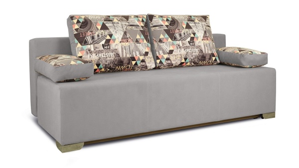 Диван «Дерби» (Maserati 19 (велюр) серый, подушка Urban (велюр) Town)/Д-1940х Ш-860х В-760мм