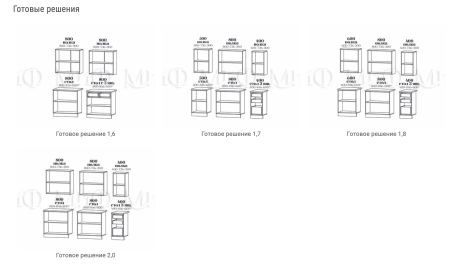 Кухонный Гарнитур Вишня МДФ/Фотопечать 1600/1700/1800/2000 мм