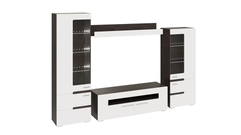 Гостиная «Фьюжн №1» Белый Глянец/Венге Линум