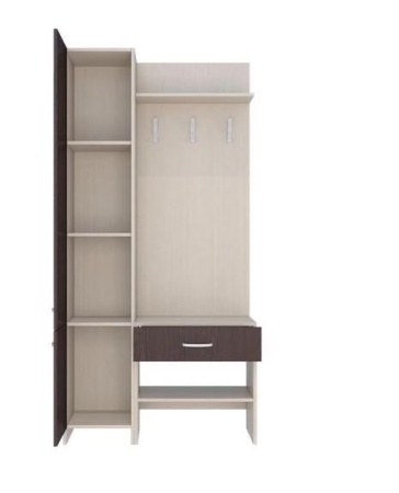 Прихожая Домино-2 Венге/Дуб Молочный (Ш-950 × В-1950 × Г-350 мм)