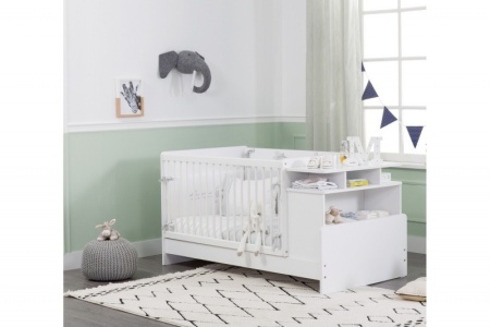 Кроватка-трансформер "Baby Cotton" с полками