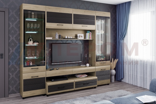 Гостиная-Стенка Камелия №11 (В-2172 х Ш-2520 х Г-452 мм)