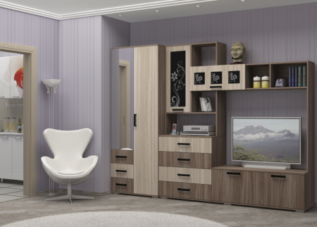 Гостиная Ноктюрн-11 №1/Разные Цвета (Ш-2800 x В-2120 x Г-470 мм)