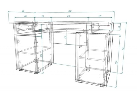 Письменный стол Мебелеф-13 (ящик слева)