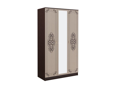 Шкаф 3-х Створчатый Жаклин Венге/Дуб Беленый (Ш-1350 х В-2216 х Г-540 мм)