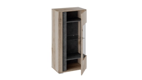 Шкаф Навесной «Брайтон» (Камень/Дуб Делано)/Ш-594 × В-1162 × Г-387 мм