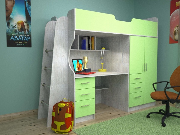 Детский Гарнитур Емеля-5 МДФ с Матрасом в Подарок