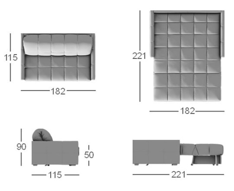 Диван Carina Прямой Классический Бежевый