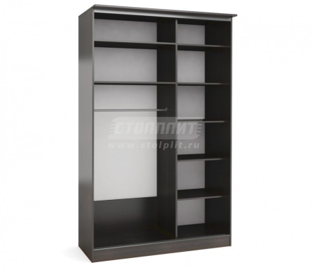 Шкаф 2-х дверный СБ-1083БП Дуб Феррара+встав зерк SMC-014 б/цв/серебро