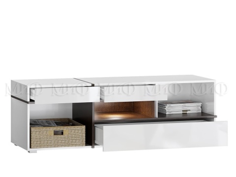 Тумба TV Мадрид МДФ Белый Глянец (Ш-1500 мм x В-500 мм x Г-524 мм)