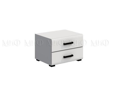 Тумба Прикроватная Ницца New - 2 шт МДФ Белый Глянец (Ш-400 х В-410 х Г-430 мм)