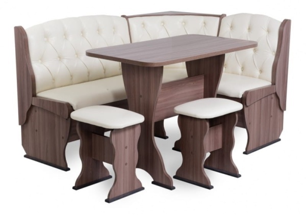 Кухонный уголок Орхидея Люкс/Разные Цвета (Диван + Стол + Табуреты)