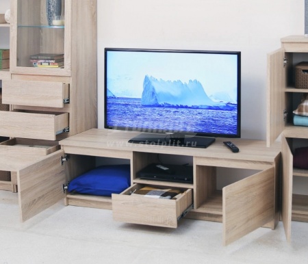 Тумба ТВ Веста СБ-2253 Дуб Сонома/Ш-1400 X В-440 X Г-440 мм