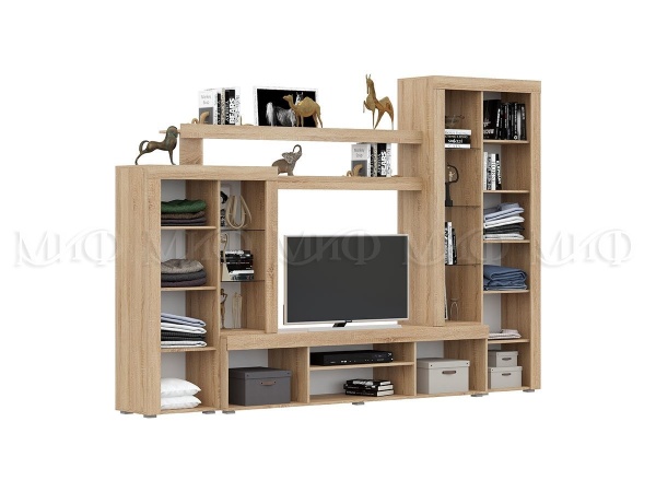 Гостиная Стася МДФ (Ш-3000 мм x В-2070 мм x Г-460 мм)/Разные Цвета