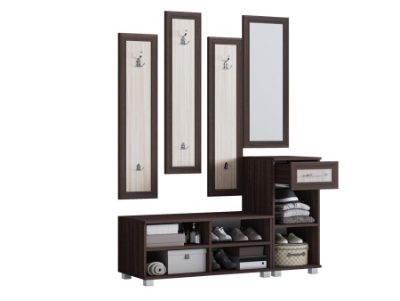 Прихожая Вавилон-3 Венге/Ясень Шимо Светлый (1,4х1,87х0,43)