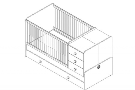 Кроватка-трансформер "Natura Baby"